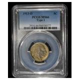 1913-D BUFFALO NICKEL PCGS MS66 T1