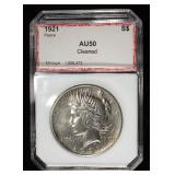 1921 PEACE DOLLAR PCI AU CLEANED