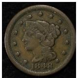 1848 LARGE CENT VF