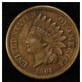 1861 INDIAN CENT XF