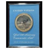 UNITED NATIONS APPROX 1 OZ 92.5% SILVER
