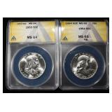 1953 & 1954 FBL FRANKLIN 50C ANACS MS64-65