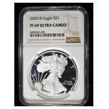 2020-W AMERICAN SILVER EAGLE NGC PF69 UCAM