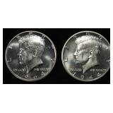 (2) 90% SILVER 1964 KENNEDY HALF DOLLARS PROOF BU