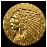 1911-D $5 GOLD INDNIAN CH BU