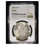 1885-O MORGAN DOLLAR NGC MS62