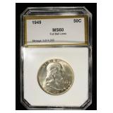 1949 FRANKLIN HALF DOLLAR PCI BU FULL BELL LINES