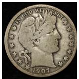 1907-S BARBER HALF DOLLAR