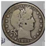1914 BARBER HALF DOLLAR GOOD