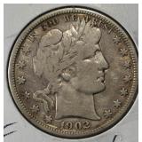 1902-O BARBER HALF DOLLAR VF