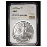 2019 AMERICAN SILVER EAGLE NGC MS69