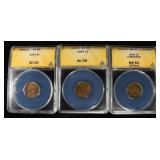 1903, 1905 & 1906 INDIAN CENT ANACS AU50-MS60