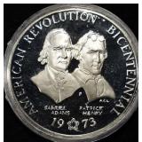 1973  AMERICAN REVOLUTION APPROX 1 OZ 92.5% SILVER