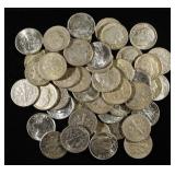 (50) 90% SILVER ROOSEVELT DIMES