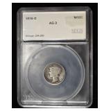 1916-D MERCURY DIME SEGS AG, KEY DATE