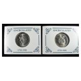 (2) 1982 50C COMMEM WASHINGTONS