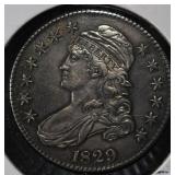 1829 CAPPED BUST HALF DOLLAR AU