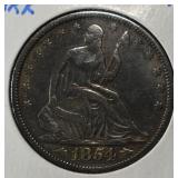 1854 LIBERTY SEATED ARROWS HALF DOLLAR XF