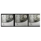 (3) 50TH ANNIVERSARY KENNEDY HALF DOLLAR UNC