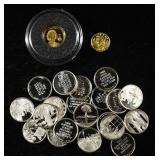 SMALL ROUNDS 92.% SILVER AND .9999 GOLD