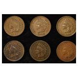 1884, 88, 91, (2) 1906, 07 INDIAN CENTS XF