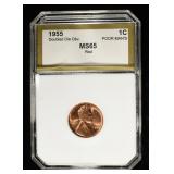 1955 'POOR MAN'S DOUBLE DIE' LINCOLN PCI GEM BU RD