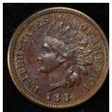 1884 INDIAN CENT AU/BU