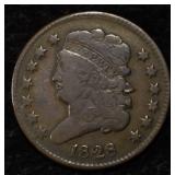 1828 HALF CENT FINE
