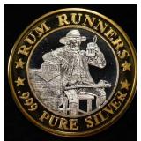 RUM RUNNER .999 SILVER GAMING TOKEN