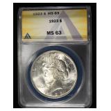 1923 PEACE DOLLAR ANACS MS63