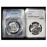 1963-P&D FRANKLIN HALF DOLLARS NGC & PCGS MS63-64