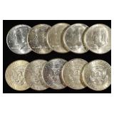 (10) 90% SILVER KENNEDY HALF DOLLARS