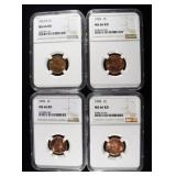 (4) NGC GRADED LINCOLN CENTS
