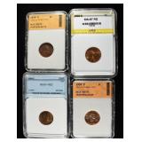 (4) GRADED WHEAT CENTS