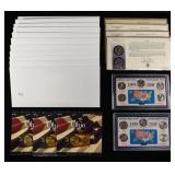 (20) WASHINGTON QUARTERS COIN SETS AND PLAQUES