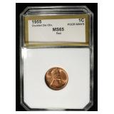 1955 'POOR MAN'S DOUBLE DIE' LINCOLN PCI GEM BU RD