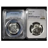 1963-P&D FRANKLIN HALF DOLLAR PCGS & NGC MS63-64