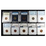(10) GRADED COINS