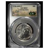 1776-2026-P ENDURING LIBERTY HALF DOLLAR CAC MS-62