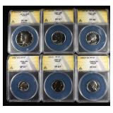 (6) ANACS GRADED COINS