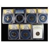 (7) GRADED COINS