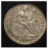 1890 SEATED LIBERTY AU/BU