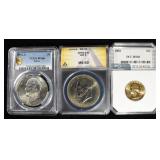 (3) GRADED COINS