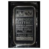 JM 1 OZ 0.999 SILVER BAR