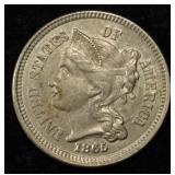 1865 3 CENT NICKEL CH AU