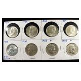 (4) FRANKLIN 50C & (4) KENNEDY 50C