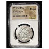 AD 591-628 KHUSRU II AR DRACHM NGC CH AU