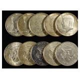 (10) 90% SILVER KENNEDY HALF DOLLARS