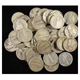 (40) 90% SILVER MERCURY DIMES