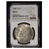 1885-O MORGAN DOLLAR NGC MS61